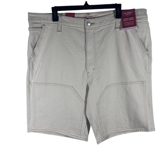 Levi Strauss Double Front Utility Shorts Men's Size 40 Beige NEW - Picture 1 of 8